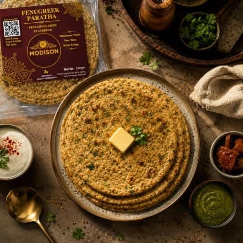 MODISON Fenugreek Paratha Traditional Indian Flatbread Frozen 360g thumbnail 7