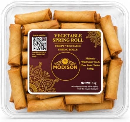 MODISON Vegetable Spring Roll Ready to Cook Frozen Snack 1kg thumbnail 1