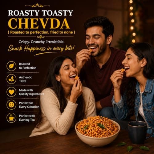 MODISON Roasty Toasty Chevda Indian Namkeen Roasted Crunchy 180g thumbnail 5
