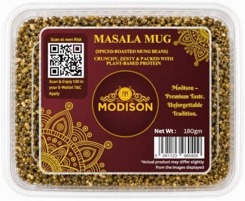 MODISON Masala Mug Healthy Snacks Roasted Mung Beans 180g thumbnail 1