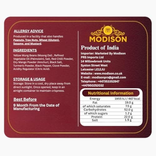 MODISON Masala Mug Healthy Snacks Roasted Mung Beans 180g thumbnail 6