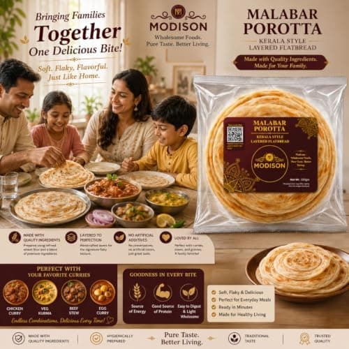 MODISON Malabar Porotta Traditional Layered Flatbread Frozen 330g thumbnail 6