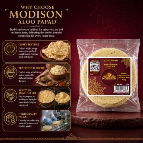 MODISON Aloo Papad Ready to Fry Indian Snack 200g thumbnail 6