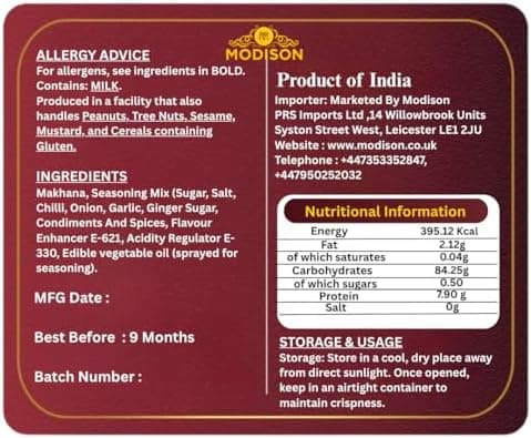 MODISON Roasted Makhana Healthy Snacks Schezwan Flavour 80g thumbnail 2