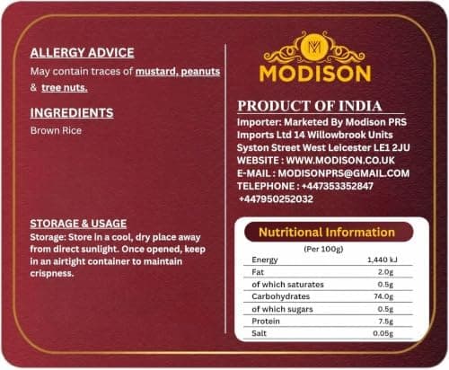 MODISON Brown Rice Sevai Rice Noodles, Brown Rice Vermicelli, 1 kg thumbnail 2