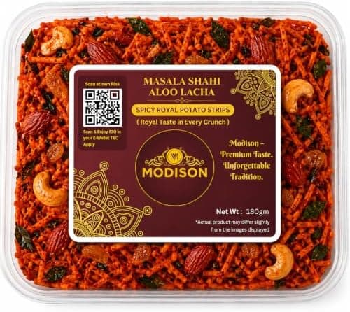 MODISON Masala Shahi Aloo Lacha Indian Namkeen Spicy Potato 180g thumbnail 1