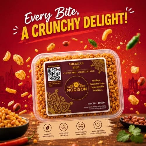 MODISON American Bhel Indian Namkeen Crispy Puffed Rice 180g thumbnail 5