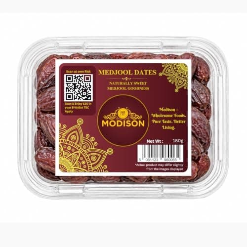 MODISON Medjool Dates Indian Dry Fruit Jumbo Khajoor Natural 180g thumbnail 1