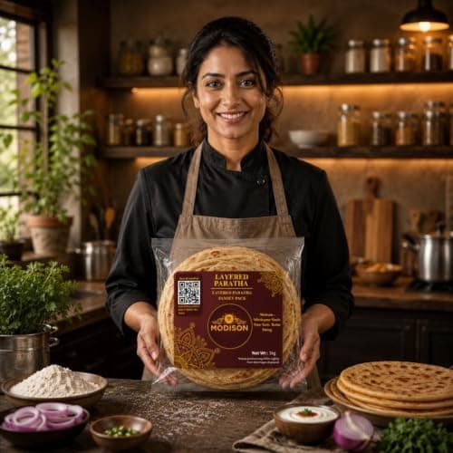 MODISON Layered Paratha Family Pack Frozen Indian Flatbread 1kg thumbnail 6