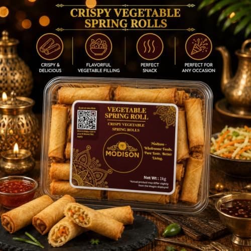 MODISON Vegetable Spring Roll Ready to Cook Frozen Snack 1kg thumbnail 6