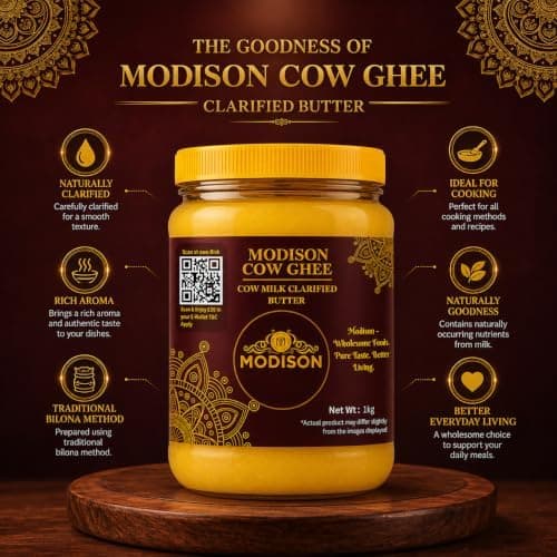 MODISON Cow Ghee Cow Milk Clarified Butter 1kg thumbnail 3