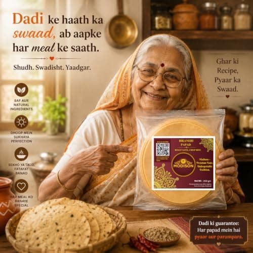 MODISON Bikaneri Papad Indian Papad Crispy Rajasthani 200g thumbnail 5