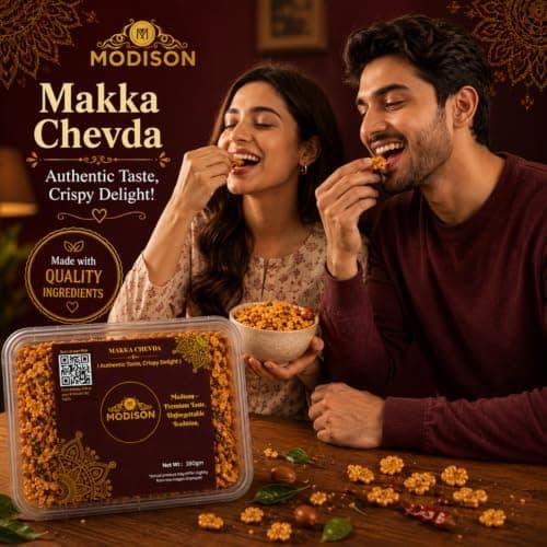 MODISON Makka Chevda Indian Namkeen Crispy Corn Flakes 180g thumbnail 4