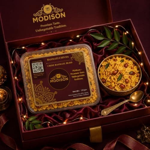 MODISON Basmati Chivda Indian Namkeen Crispy Rice Flakes 180g thumbnail 6