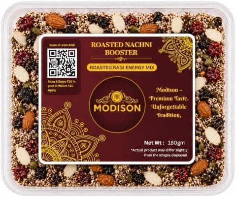 MODISON Roasted Nachni Booster Indian Snacks Ragi Seed Mix 180g thumbnail 1