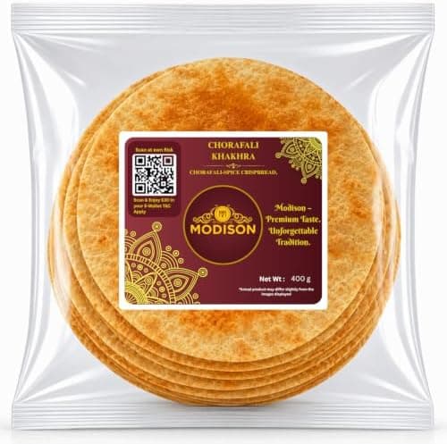 MODISON Chorafali Khakhra Whole Wheat Crispbread Roasted 400g thumbnail 1
