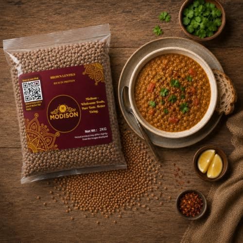 MODISON Brown Lentils Whole Pulses High Fibre Protein 2KG thumbnail 4