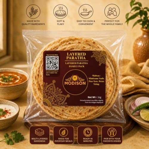MODISON Layered Paratha Family Pack Frozen Indian Flatbread 1kg thumbnail 5