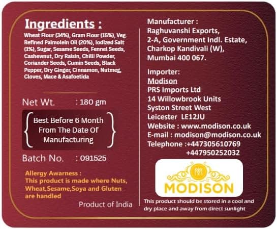 MODISON SP Samosa Indian Snacks Chatpata Spicy 180g thumbnail 2