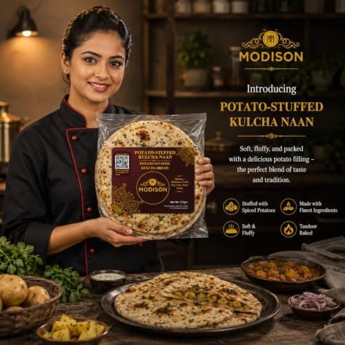 MODISON Potato Stuffed Kulcha Naan Traditional Flatbread Frozen 320g thumbnail 5