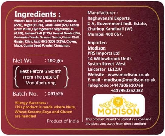 MODISON Dry Kachori Indian Snacks Crispy Spicy 180g thumbnail 7