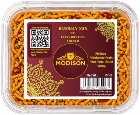 MODISON Bombay Mix Indian Namkeen Snack Traditional Savoury 200g thumbnail 1