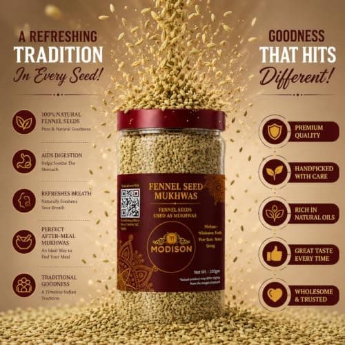 MODISON Fennel Seed Saunf Indian Mouth Freshener Sweet 100g thumbnail 4