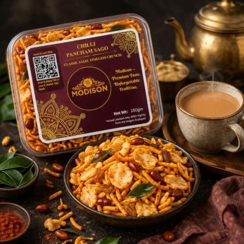 MODISON Chilli Pancham Sago Indian Namkeen Spicy Sabudana 180g thumbnail 3