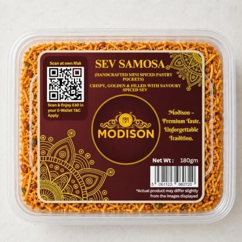 MODISON Sev Samosa Indian Snacks Spicy Crunchy Mix 180g thumbnail 1