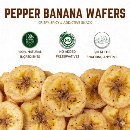 MODISON Banana Black Pepper Wafers Indian Snacks Crispy 900g thumbnail 2