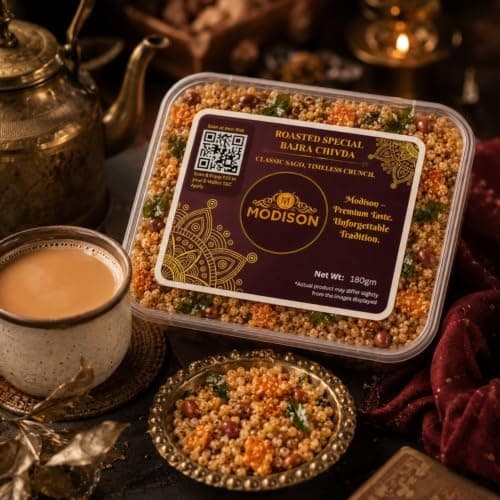MODISON Roasted Bajra Chivda Indian Namkeen Crunchy Millet 180g thumbnail 3