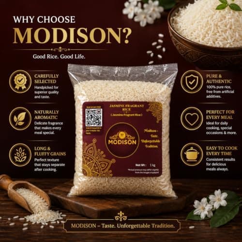 MODISON Jasmine Fragrant Rice Long Grain Rice 1kg Vegan thumbnail 4