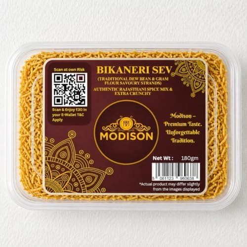 MODISON Bikaneri Sev Indian Snacks Crunchy Bhujia 180g thumbnail 1
