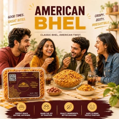 MODISON American Bhel Indian Namkeen Crispy Puffed Rice 180g thumbnail 3
