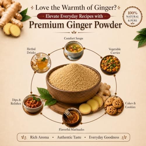 MODISON Ground Ginger Powder 500g – Natural Ginger Root Spice for Baking, Cooking, Tea & Drinks | Aromatic Seasoning for Curries, Soups & Sauces | Vegan Gluten Free for Everyday Recipes & Meals thumbnail 7
