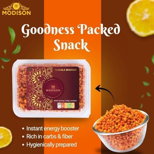 MODISON Masala Boondi Indian Snacks Spiced Gram Flour 180g thumbnail 4