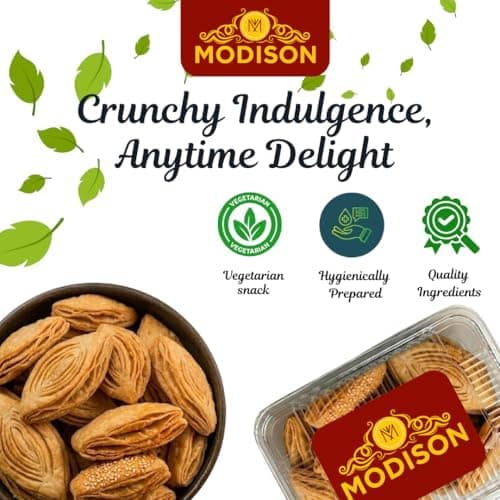 MODISON Plain Khaajli Indian Snacks Crispy Wheat Crackers 180g thumbnail 5