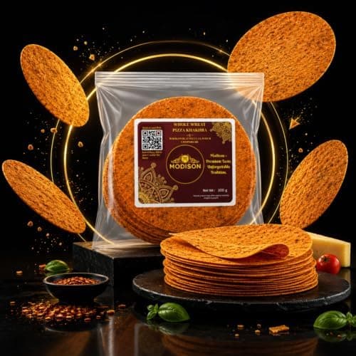 MODISON Whole Wheat Pizza Khakhra Crispy Snack Crispbread 200 g thumbnail 4