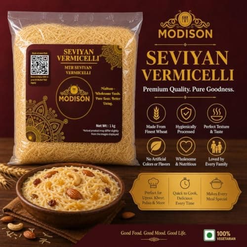MODISON Seviyan Vermicelli Hard Wheat Semolina Pasta 1kg thumbnail 3