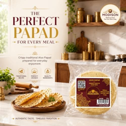 MODISON Aloo Papad Ready to Fry Indian Snack 200g thumbnail 3