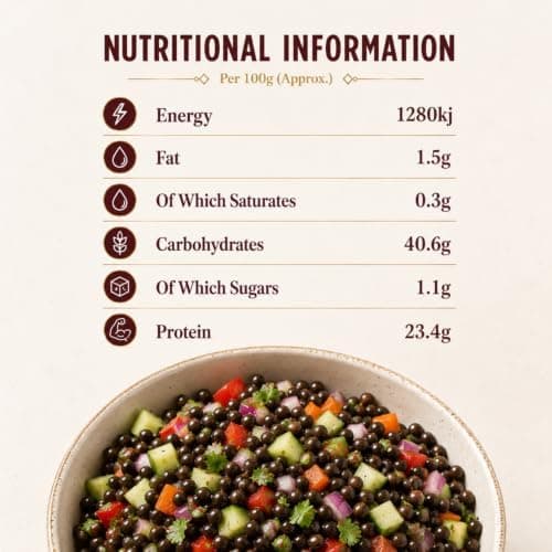 MODISON Beluga Lentils Whole Pulses High Fibre Protein Pack 6x250g thumbnail 2