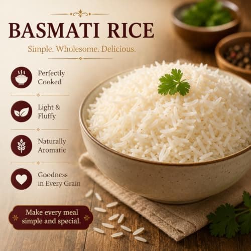 MODISON Easy Cook Basmati Rice Long Grain White Rice 1kg thumbnail 3