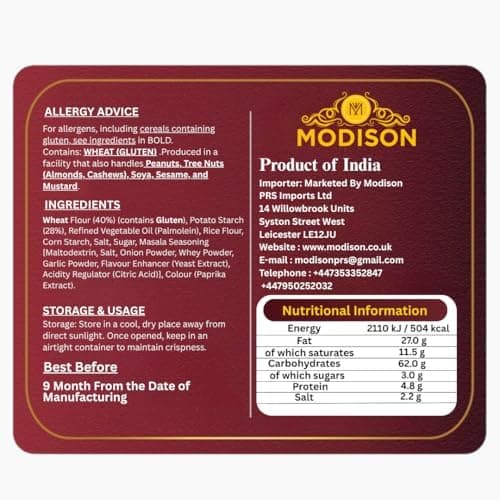 MODISON Moon Cup Indian Snacks Crispy Masala Puffs 180g thumbnail 2