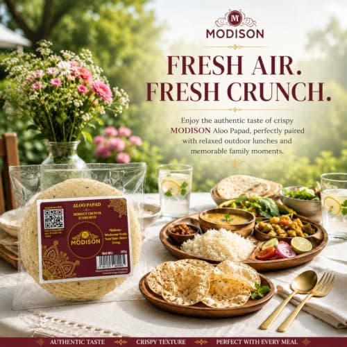 MODISON Aloo Papad Ready to Fry Indian Snack 200g thumbnail 5