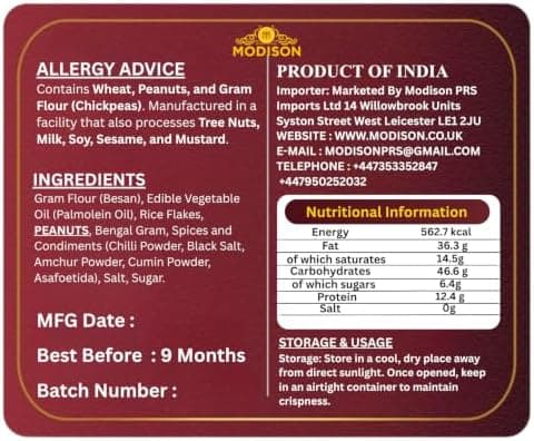 MODISON Gujarati Mix Indian Namkeen Snack Traditional Savoury 200g thumbnail 2