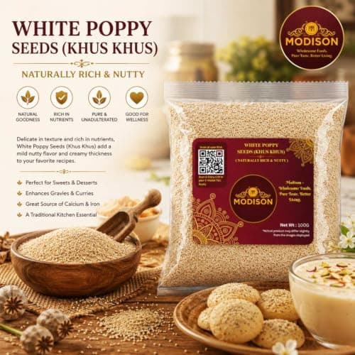 MODISON White Poppy Seeds Khus Khus Whole Spice 100g thumbnail 3