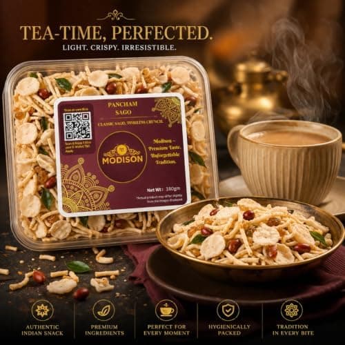 MODISON Pancham Sago Indian Namkeen Crunchy Sabudana Blend 180g thumbnail 3