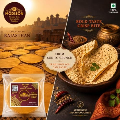 MODISON Bikaneri Papad Indian Papad Crispy Rajasthani 200g thumbnail 3