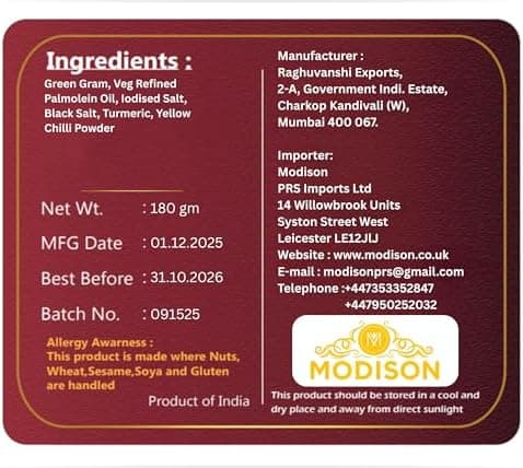 MODISON Boondi Indian Snacks Crunchy Fresh 180g thumbnail 7