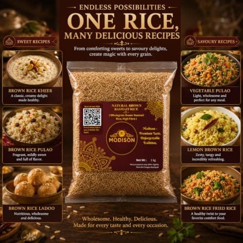 MODISON Natural Brown Basmati Rice Wholegrain High Fibre 1kg thumbnail 7